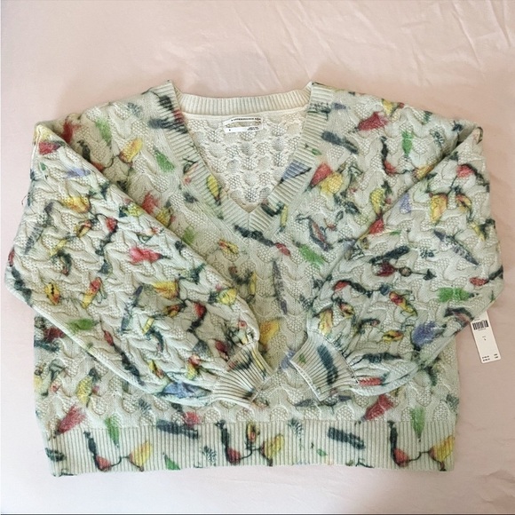 Anthropologie Watercolor V-Neck Sweater - Picture 3 of 6